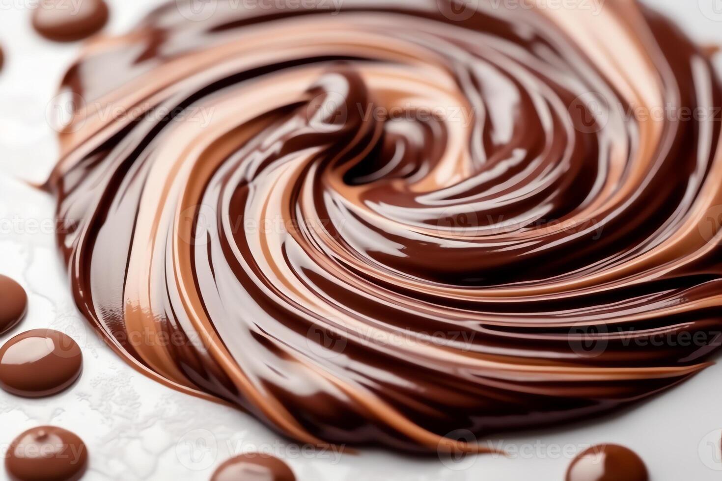 Swirled Chocolate On White. photo