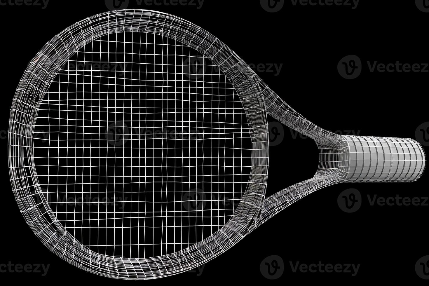 3D tennis racket illustration. photo