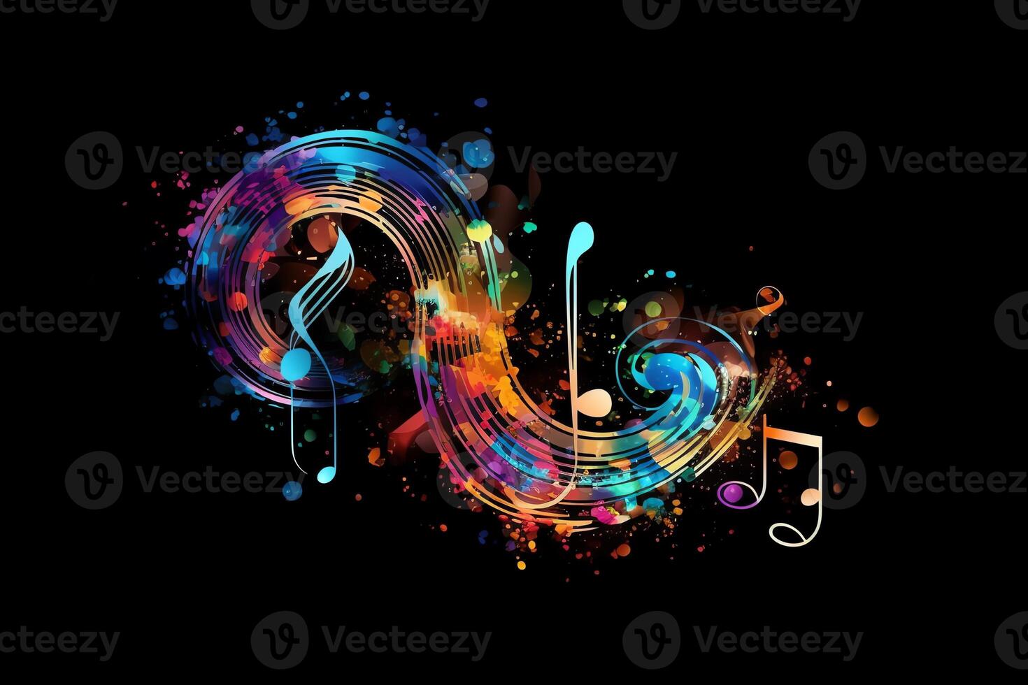 Colorful musical notes as an illustration. photo