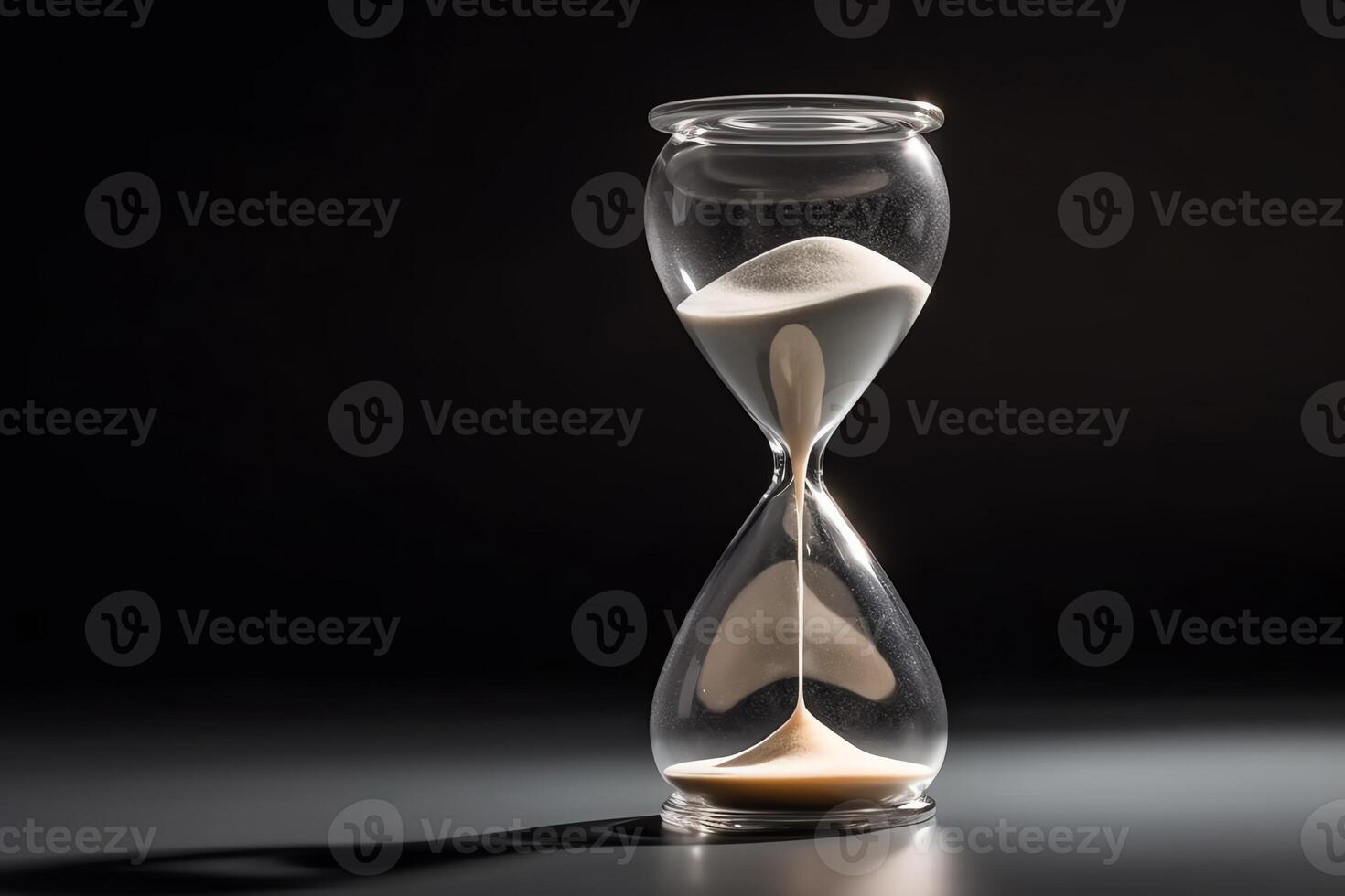 White isolated hourglass. photo