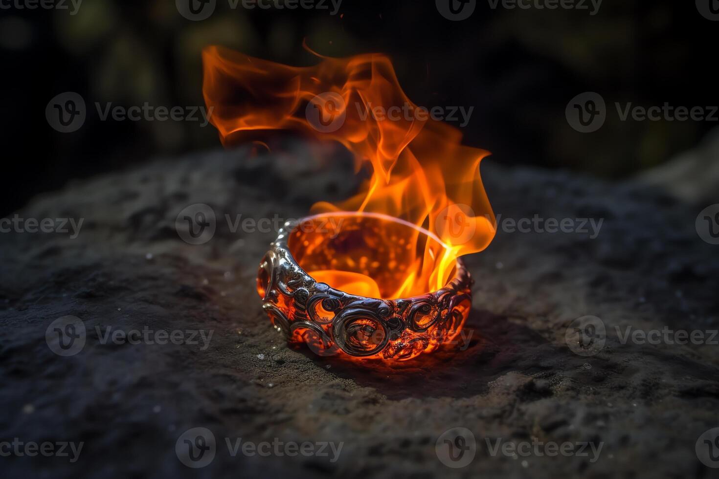 Fiery Fire Ring Almost Tips Over During Hot Engagement. photo