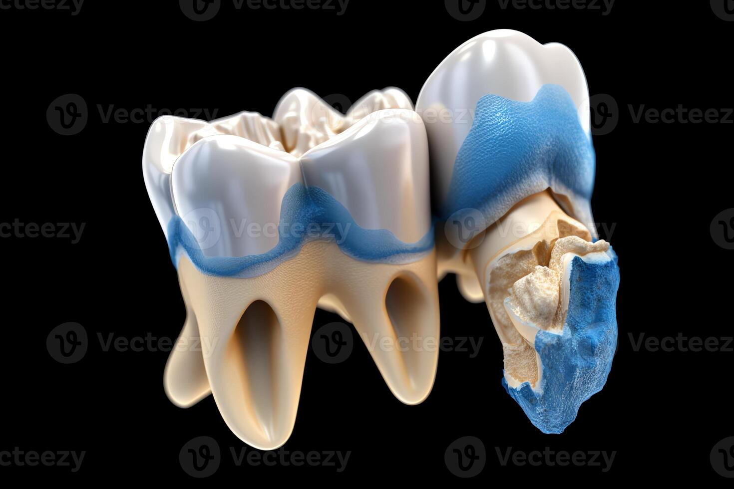 Medically accurate 3D illustration of wisdom tooth extraction. photo