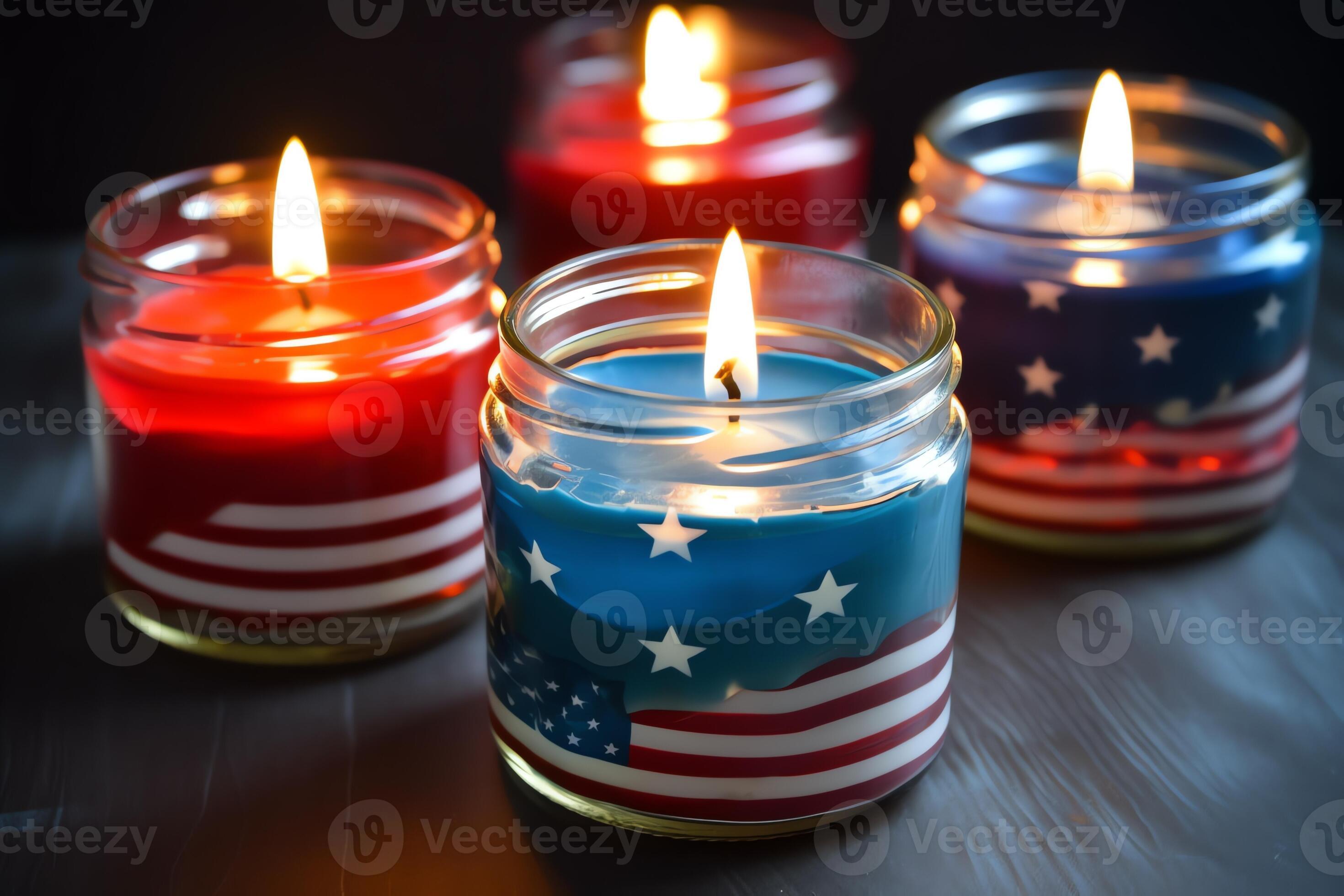 American Flag Candles For Memorial Day 23140491 Stock Photo at Vecteezy
