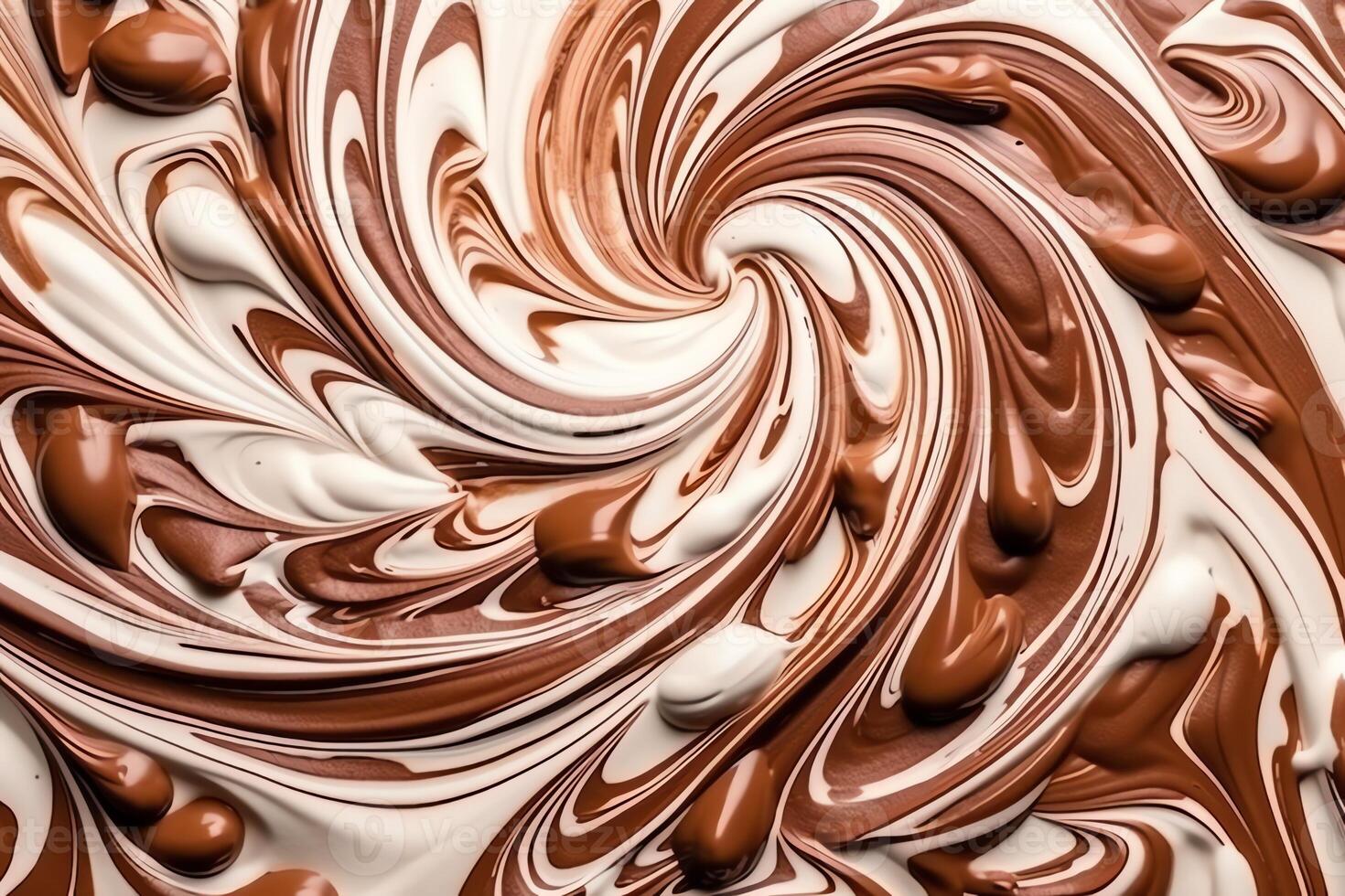 Swirled Chocolate On White. photo