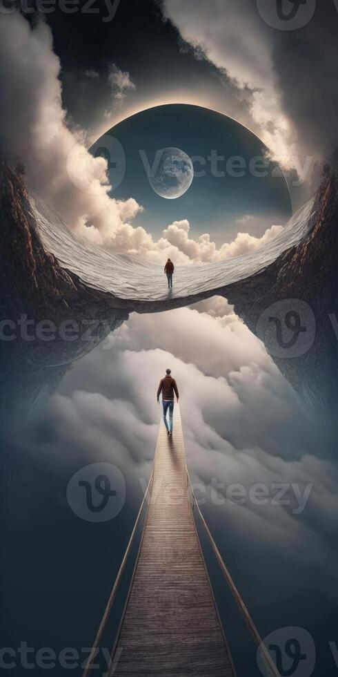 walking on a the edge of a dream image photo