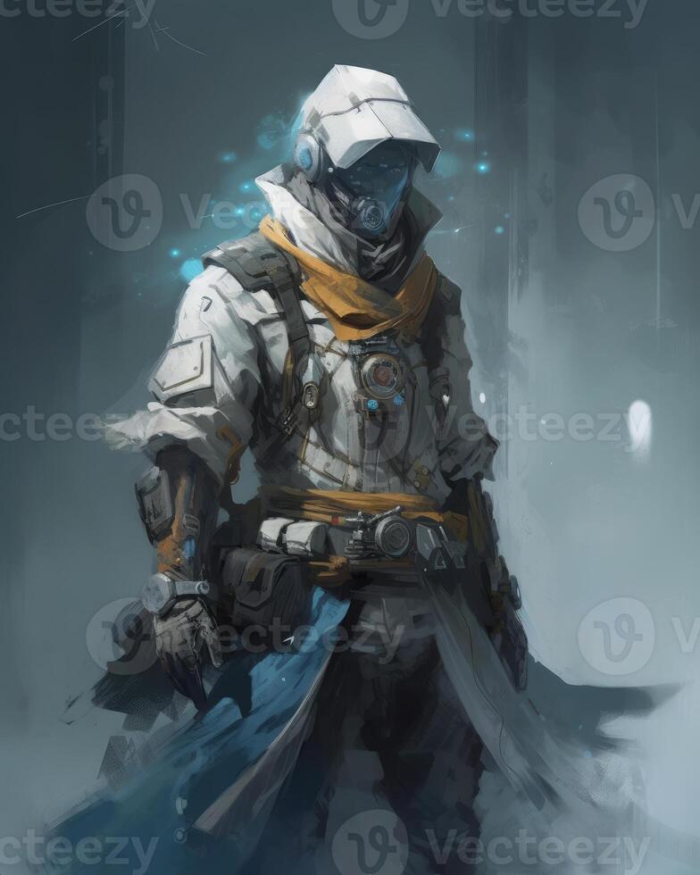 Painting of a fighter photo