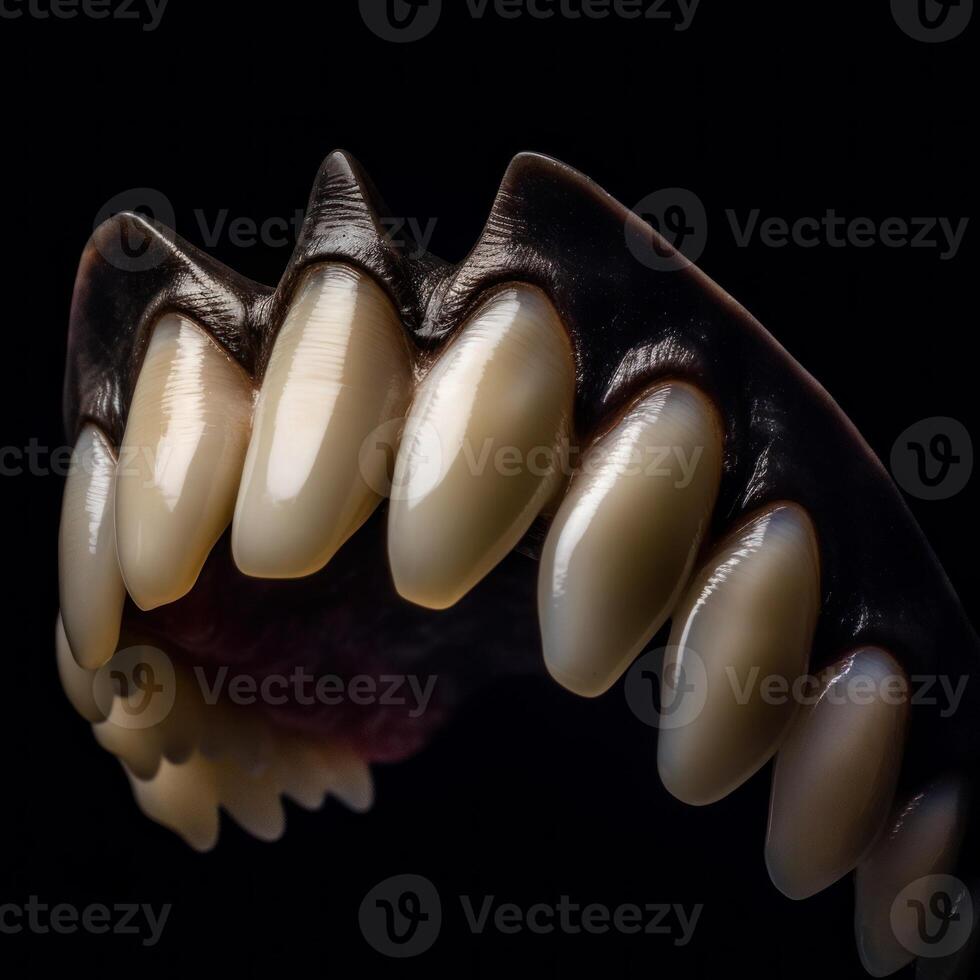Dangerous vampire fang sharp teeth image photo