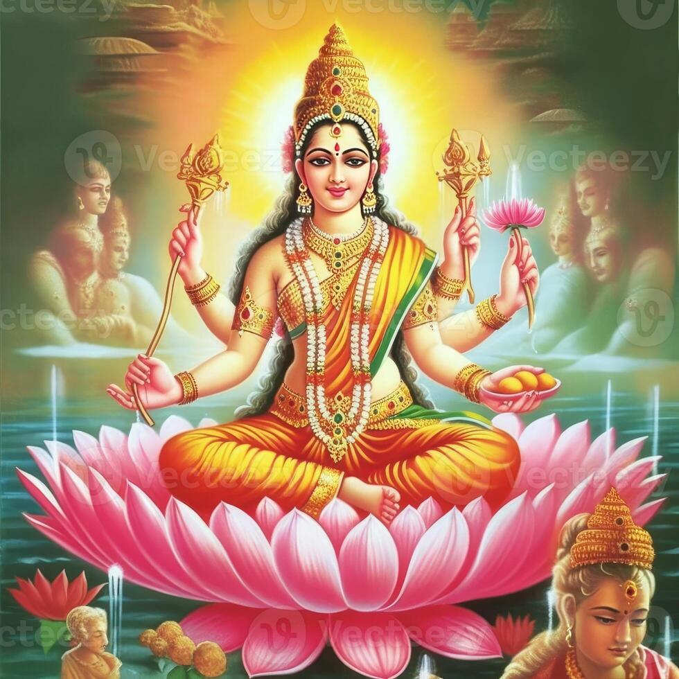 Hindu Goddess Lakshmi Wallpaper HD Background Photos Wealth Deity Shakti  Photos