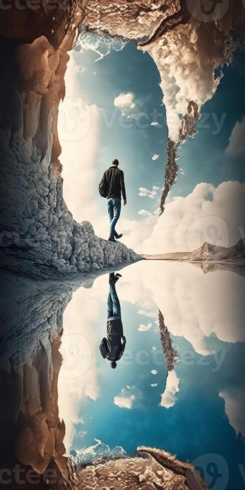 Image of walking on a the edge of a dream image photo