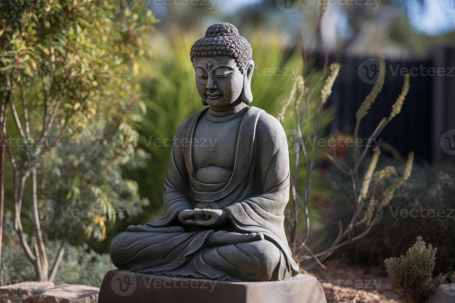 Beautiful buddha statue in the garden generative AI 23141101 Stock ...