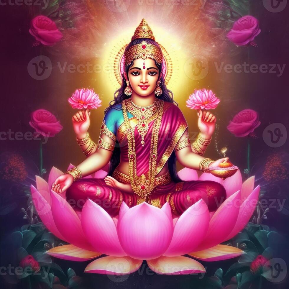 maha lakshmi images download mah laxmi goddess on lotus images ...