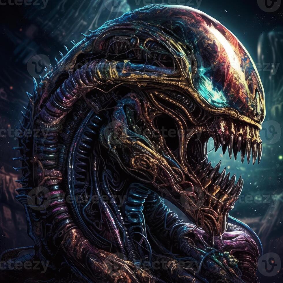 Image of alien portrait dark scary dramatic image photo