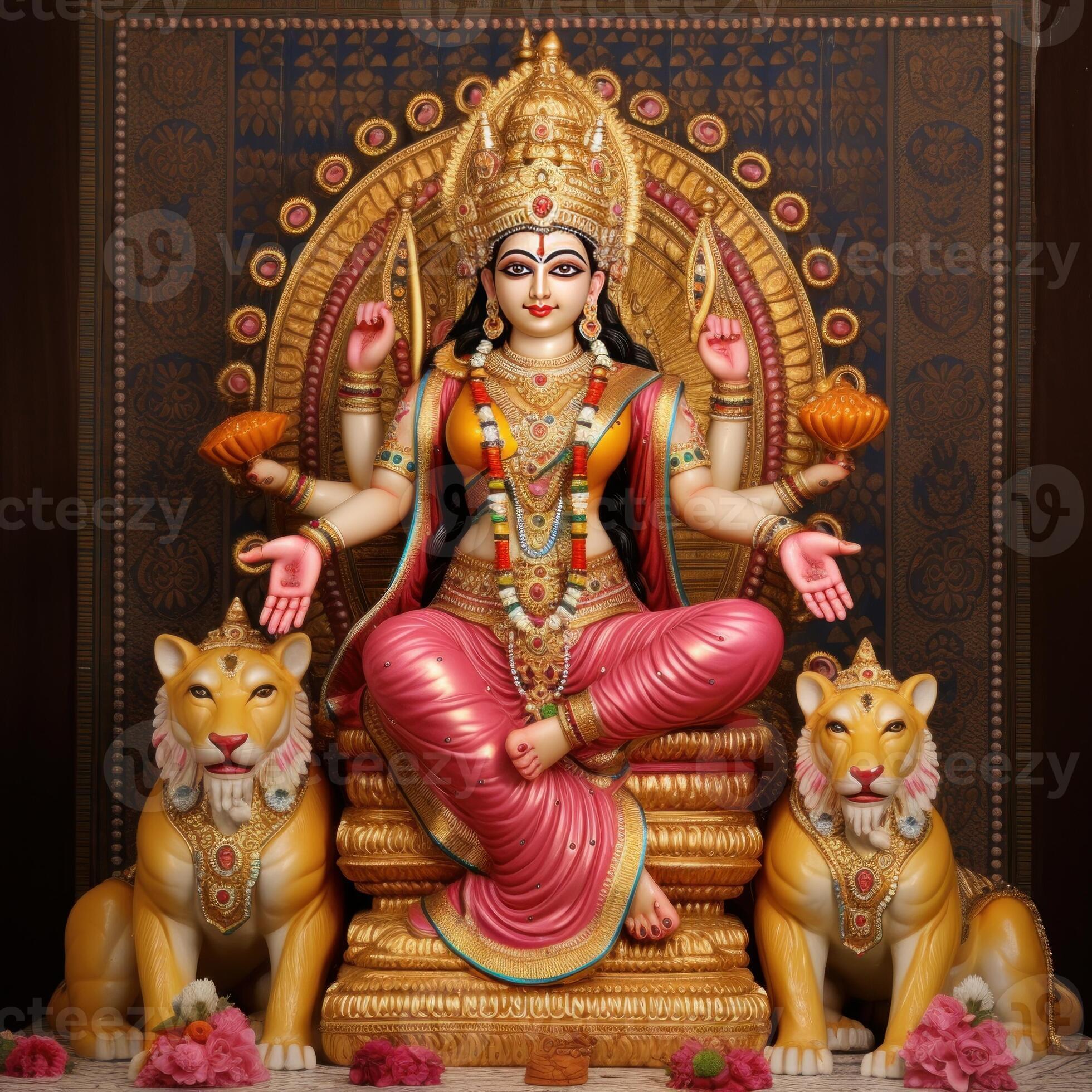 Vintage Lithograph Print Santoshi Mata Hindu Goddess The Mother Of  Satisfactio"2 | eBay