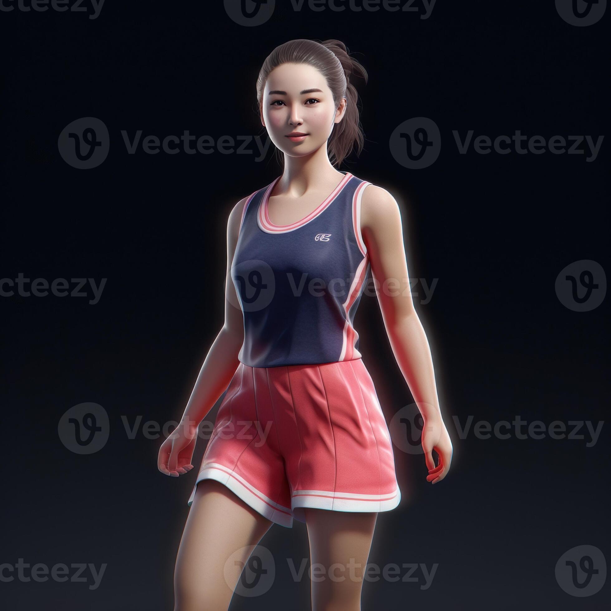 A beautiful dedicated sports girl in sports dress generative AI