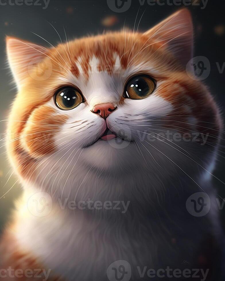 illustration of a funny cat, photo