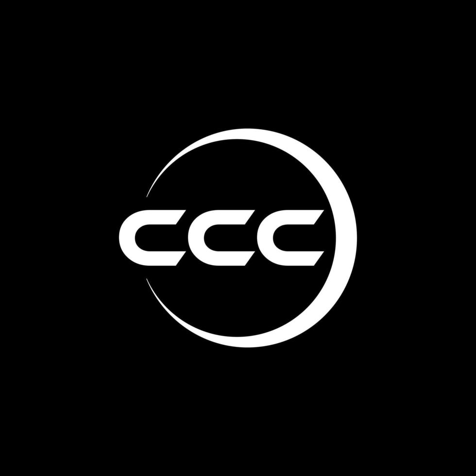 CCC letter logo design in illustration. Vector logo, calligraphy designs for logo, Poster, Invitation, etc.
