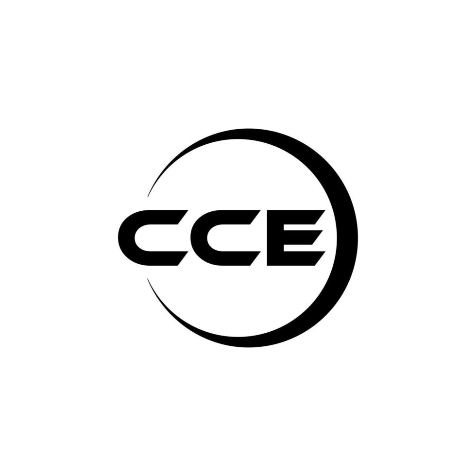 CCE letter logo design in illustration. Vector logo, calligraphy designs for logo, Poster, Invitation, etc.