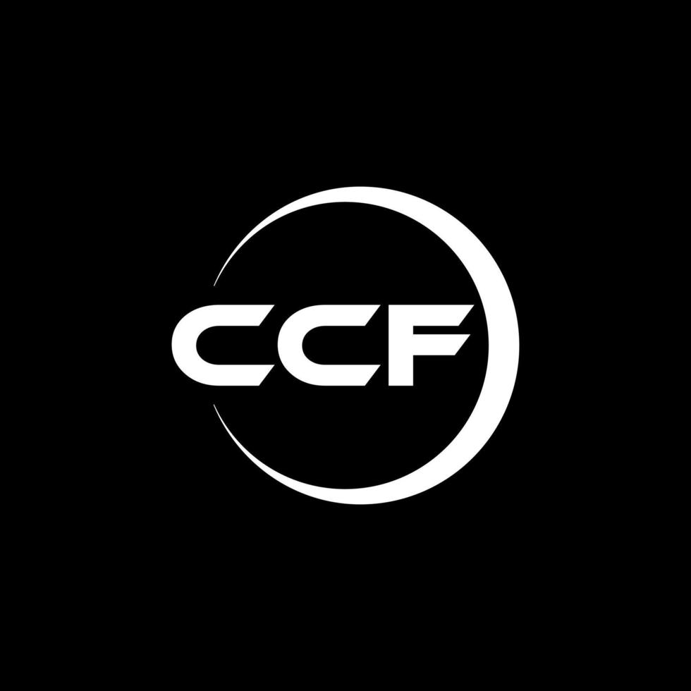 CCF letter logo design in illustration. Vector logo, calligraphy designs for logo, Poster, Invitation, etc.
