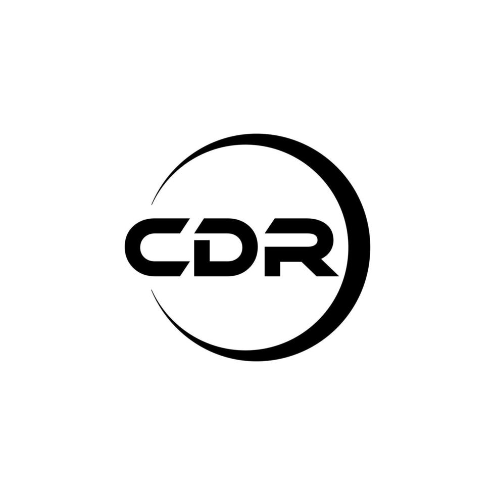 CDR letter logo design in illustration. Vector logo, calligraphy designs for logo, Poster, Invitation, etc.