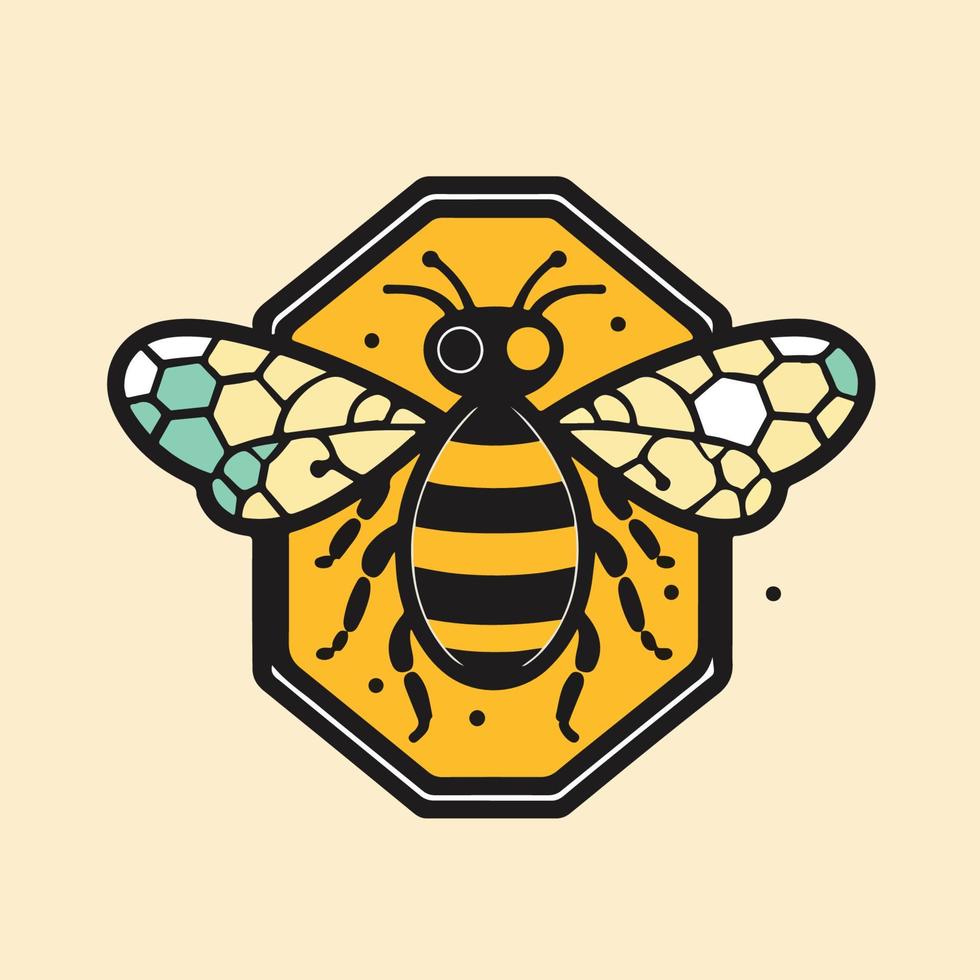 honey bee icon vector ,Health company logo , cartoon