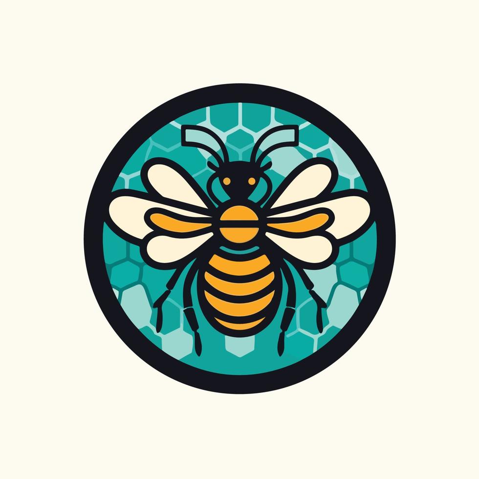 honey bee icon vector ,Health company logo , cartoon