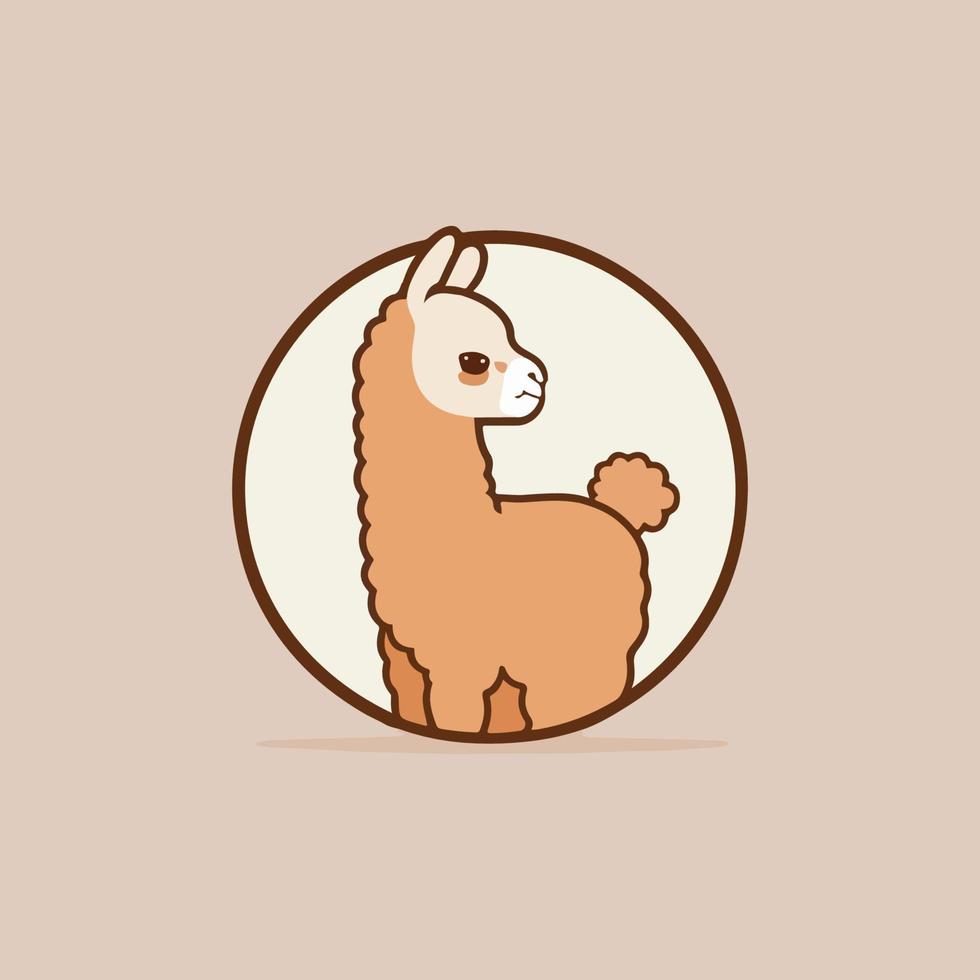 Llama cartoon alpaca.  Lama animal vector isolated illustration.  Cute cute hand drawn art.  Design for card, sticker, textile fabric, t shirt.  Kids, modern trendy style kids