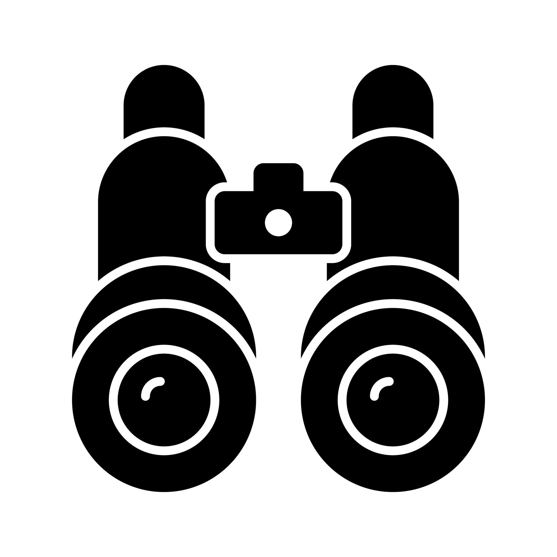 An optical instrument with a lens for each eye, used for viewing