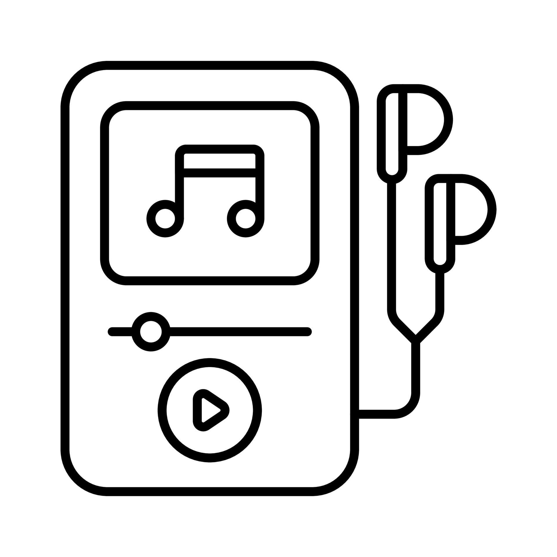 Music player icon in modern style, an editable vector of MP3 player