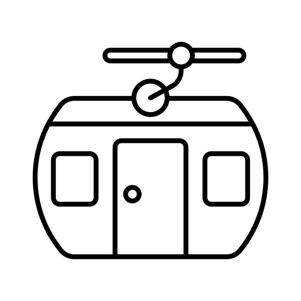 Cable car vector denoting transportation that uses cables to pull tram-like vehicles up and down steep hills or inclines