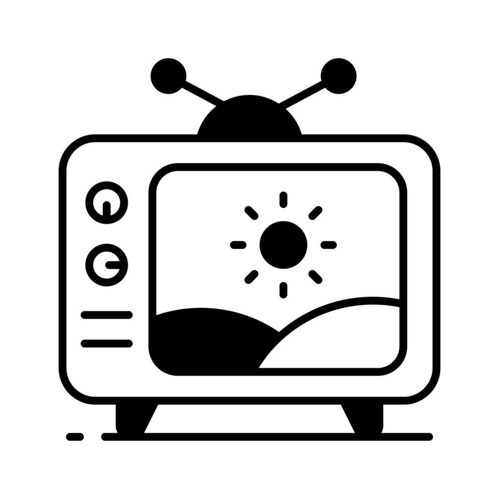 An amazing icon of retro television in modern style, vintage television icon design vector