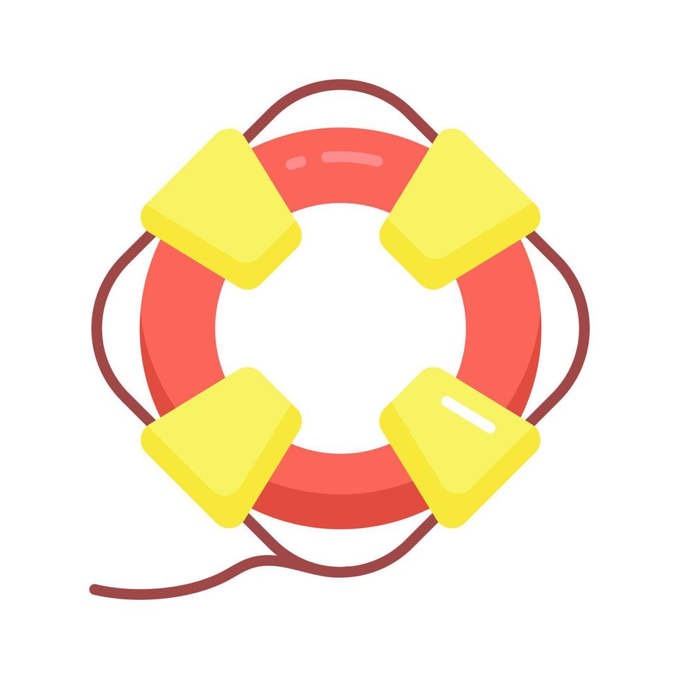 Lifebuoy icon in cute style isolated on white background, beautiful vector of lifeguard