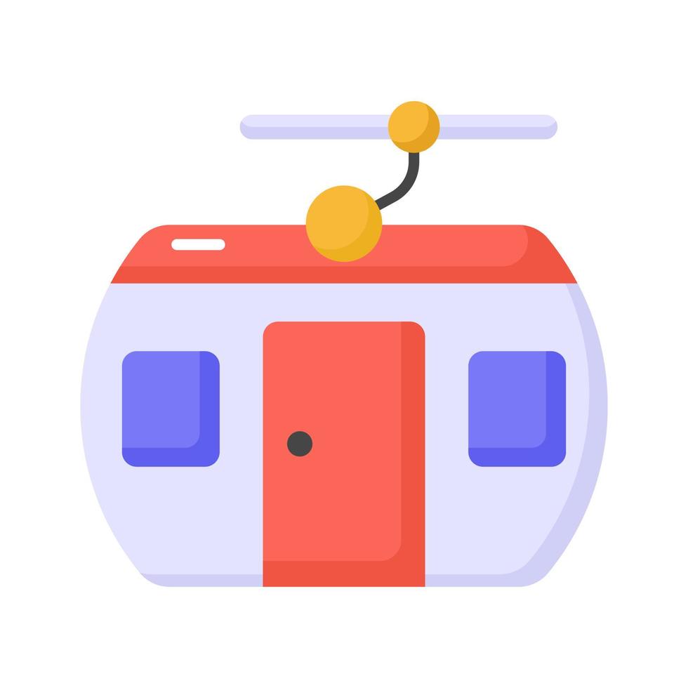 Cable car vector denoting transportation that uses cables to pull tram-like vehicles up and down steep hills or inclines