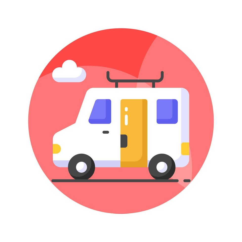 A van for traveling, grab this editable icon of travel van, minibus for traveling vector