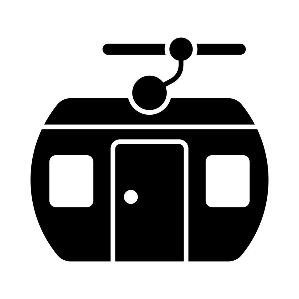 Cable car vector denoting transportation that uses cables to pull tram-like vehicles up and down steep hills or inclines