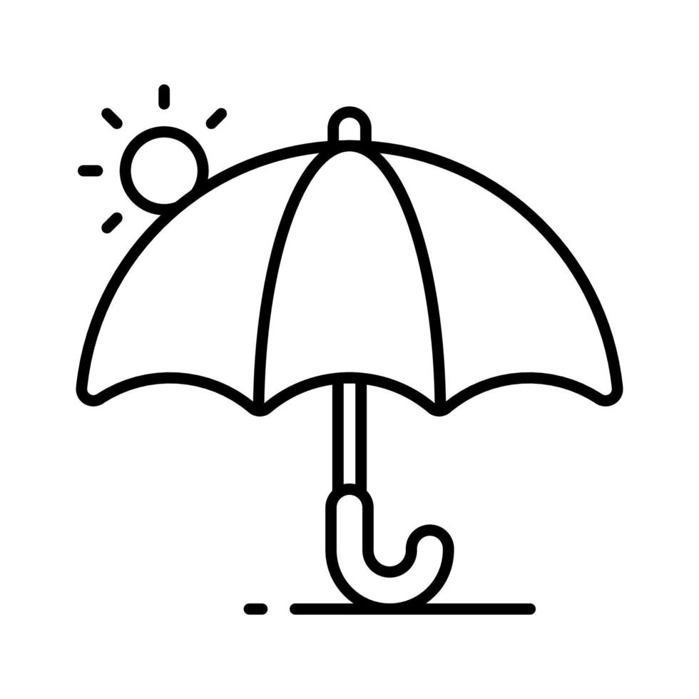 un paraguas icono representa proteccion desde lluvia o sol, moderno vector de Sombrilla