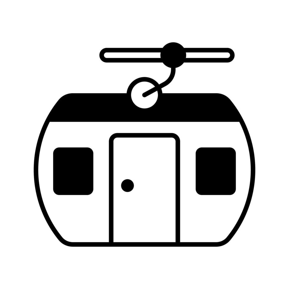 Cable car vector denoting transportation that uses cables to pull tram-like vehicles up and down steep hills or inclines