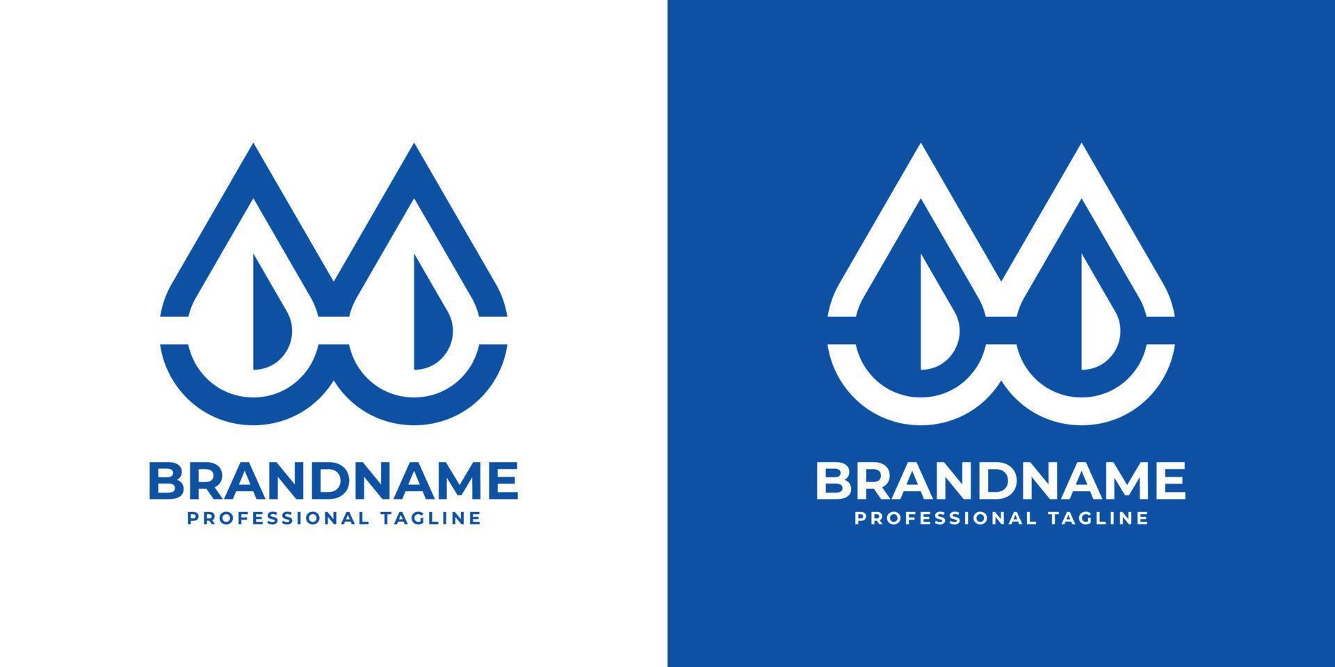 Letter M Double Drop Logo. Suitable for any business related to drop with M initial. vector