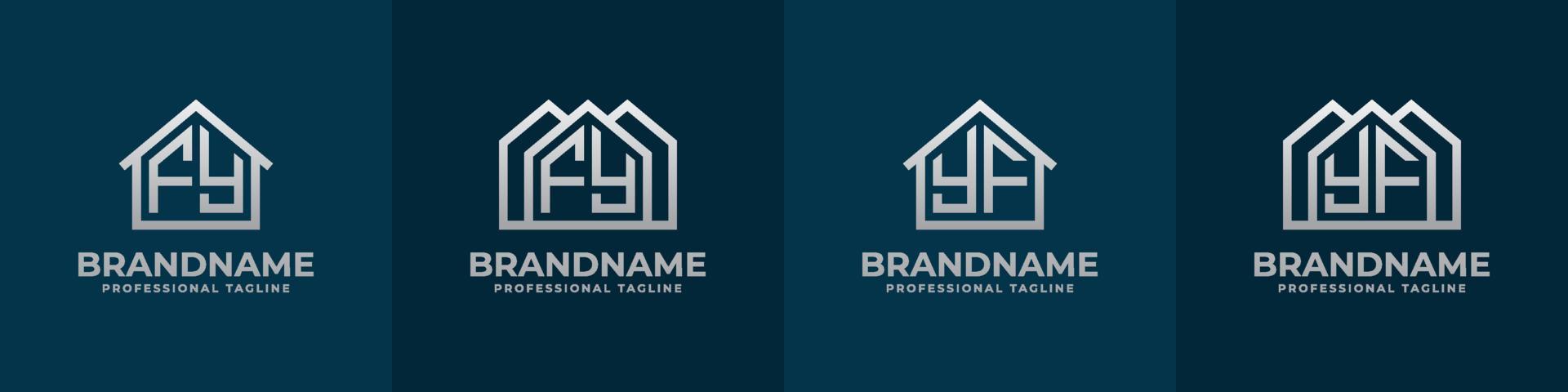 Letter FY and YF Home Logo Set. Suitable for any business related to house, real estate, construction, interior with FY or YF initials. vector