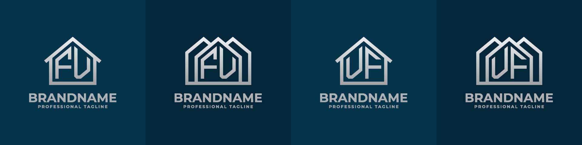 Letter FV and VF Home Logo Set. Suitable for any business related to house, real estate, construction, interior with FV or VF initials. vector