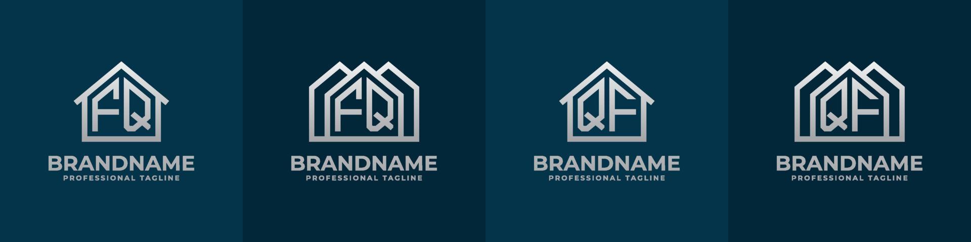 Letter FQ and QF Home Logo Set. Suitable for any business related to house, real estate, construction, interior with FQ or QF initials. vector