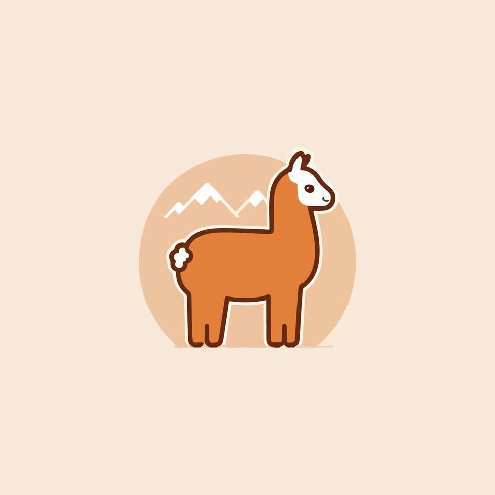 llama dibujos animados alpaca. lama animal vector aislado ilustración. linda linda mano dibujado Arte. diseño para tarjeta, pegatina, textil tela, t camisa. niños, moderno de moda estilo niños