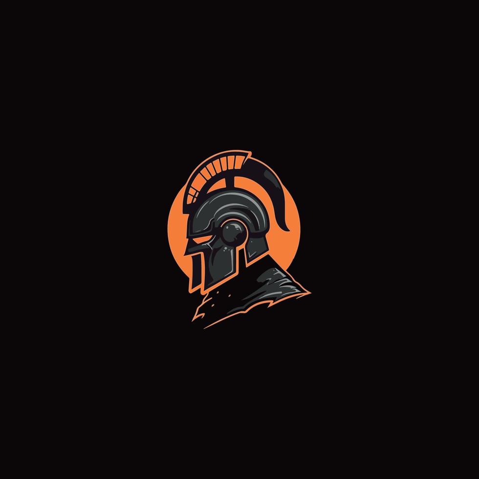 Spartan helmet vector logo template with modern illustration concept style for badge, emblem and t-shirt printing.