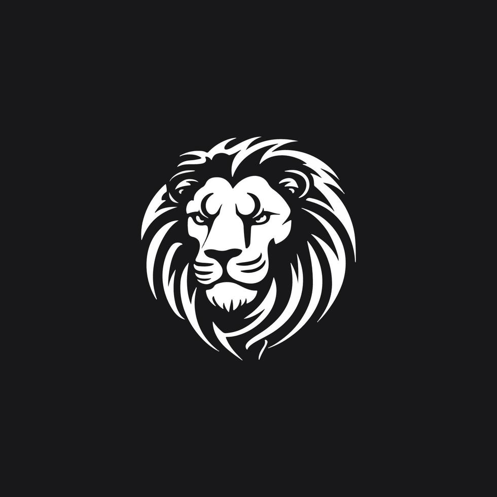 lion head simple modern logo vector