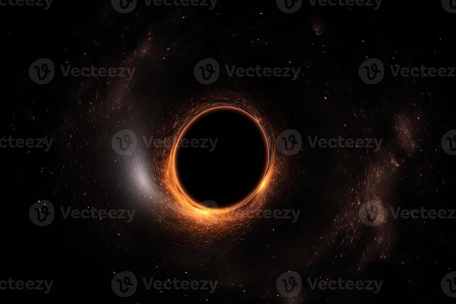 Black hole illustration in outer space. Supermassive singularity. photo