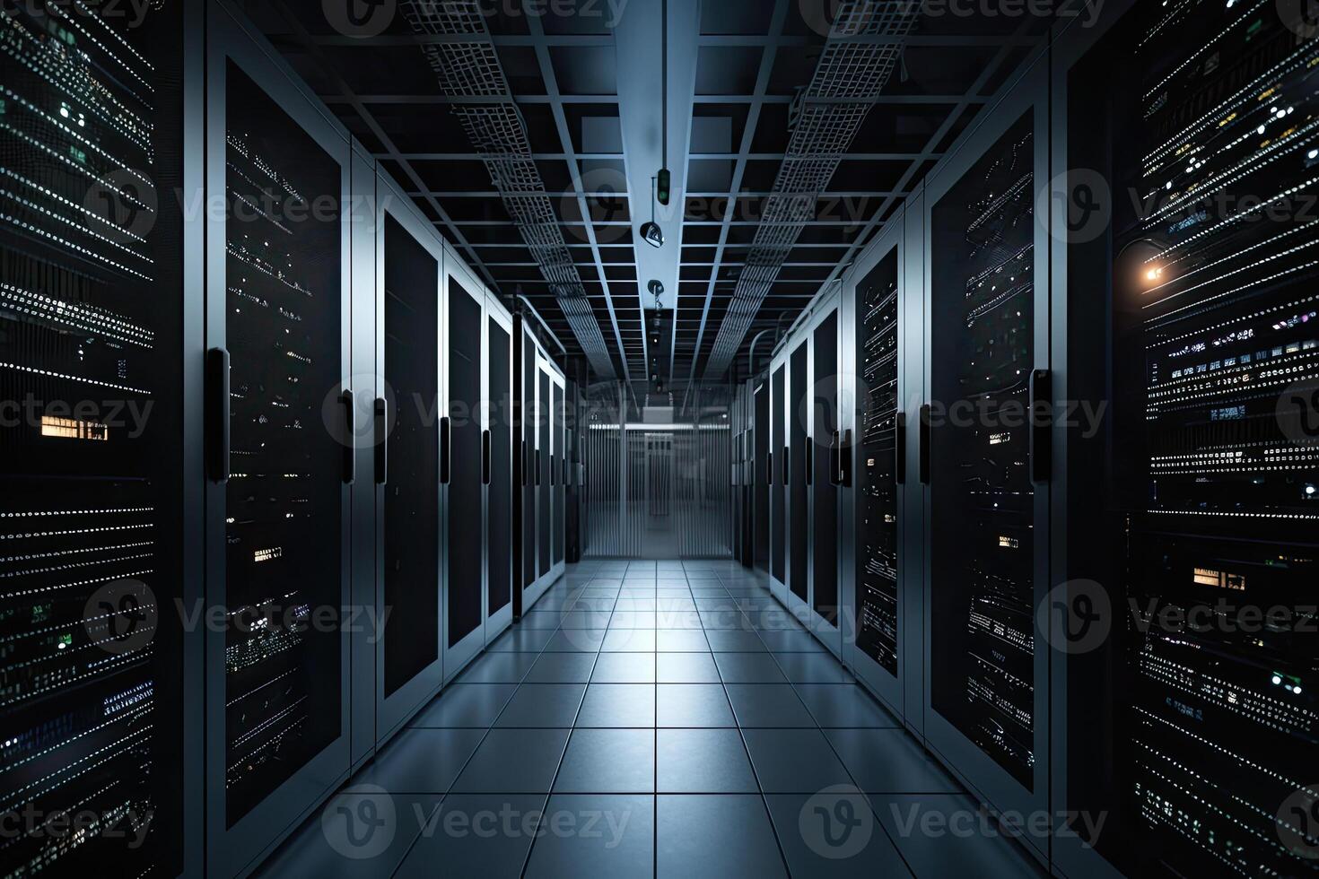 Server room interior. Data center. photo