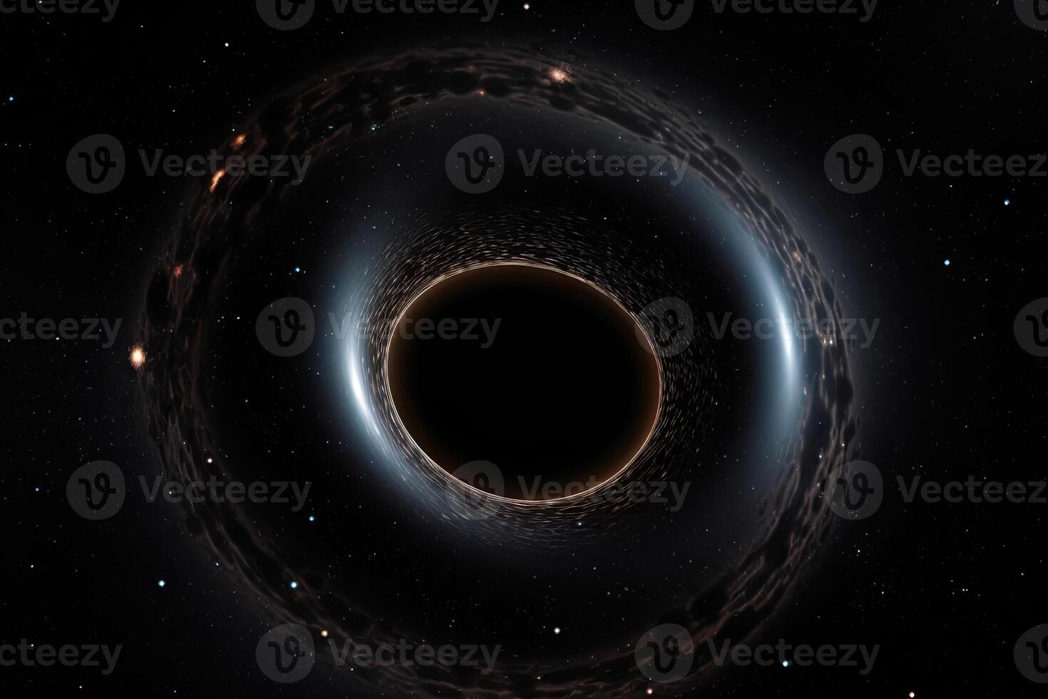 Black hole illustration in outer space. Supermassive singularity. photo