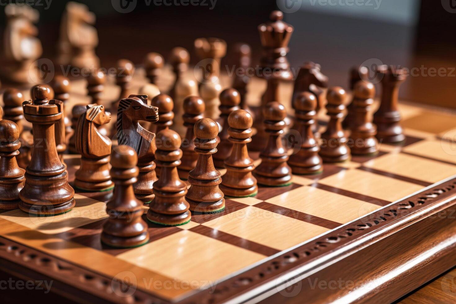 Chess queen on chessboard AI Generated 24118842 Stock Photo at