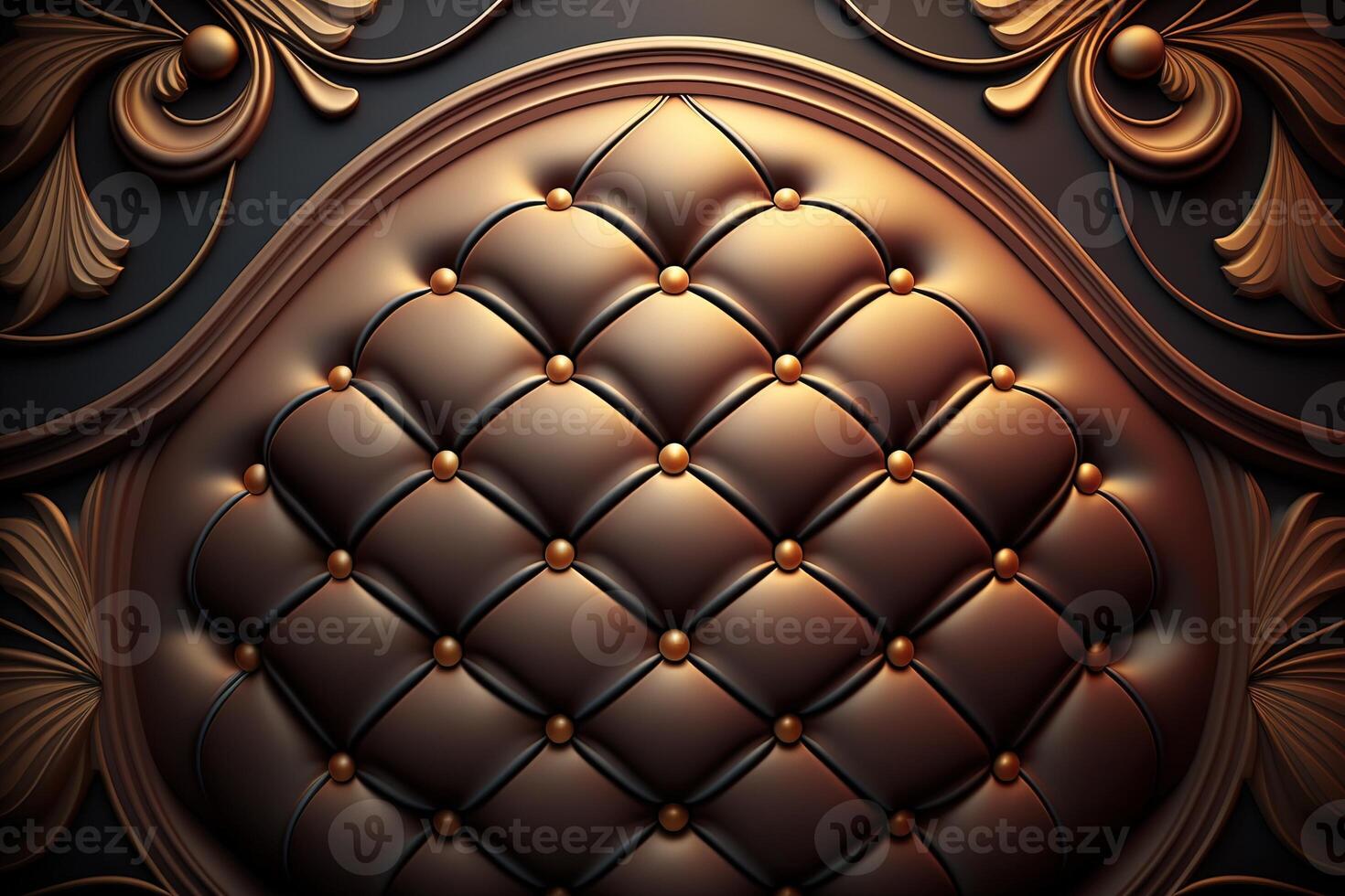 Close-up texture of furniture upholstery in fabric and leather with buttons, capitone style. . photo