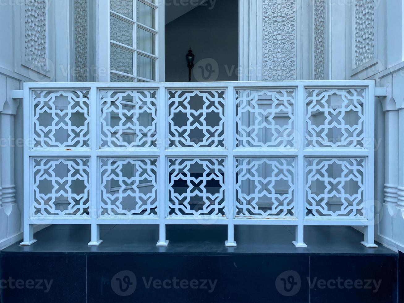 Abstract background with Islamic ornament, arabic geometric texture. Mosque fence motif photo