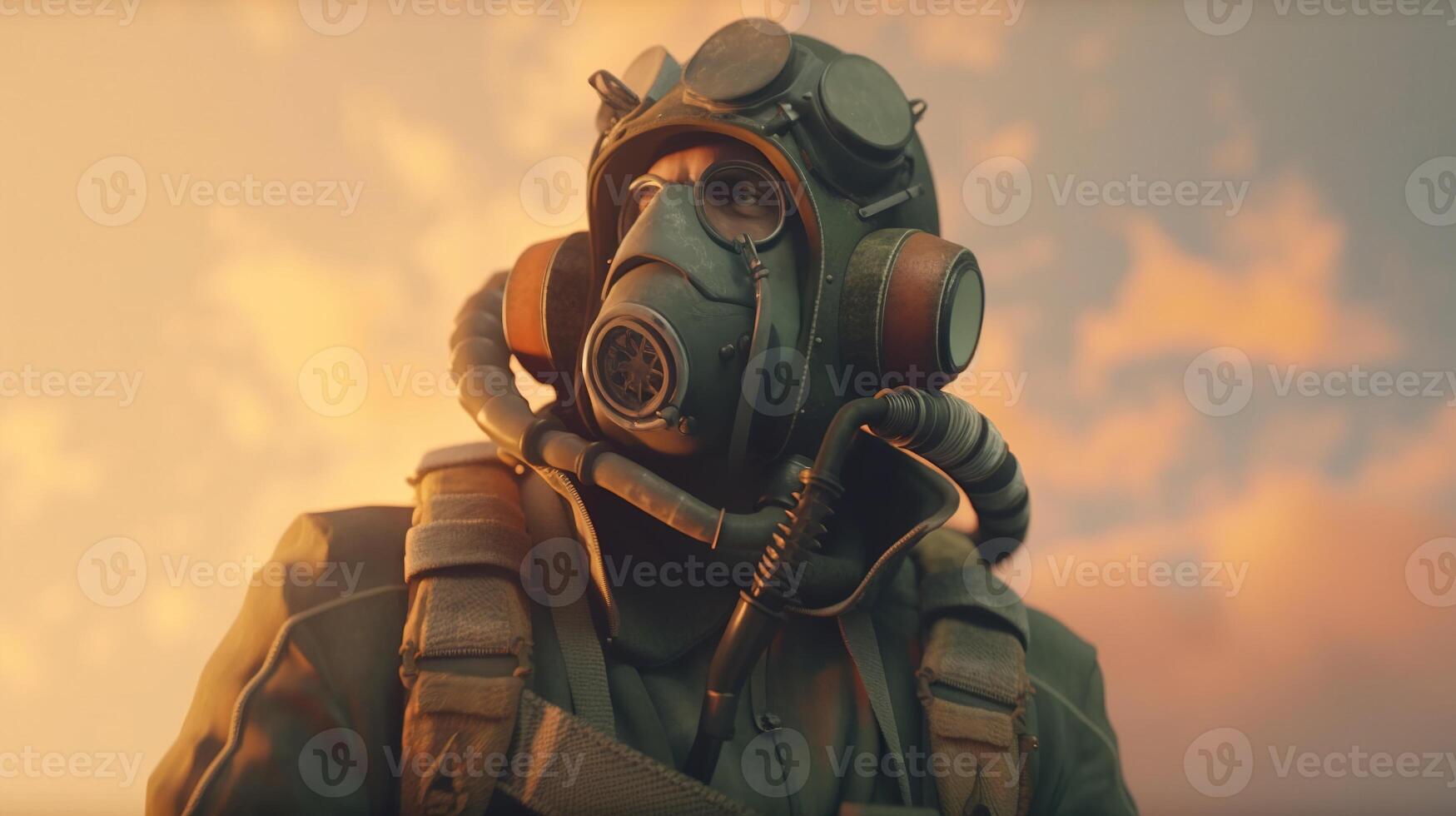 sky pilot captain, digital art illustration, photo